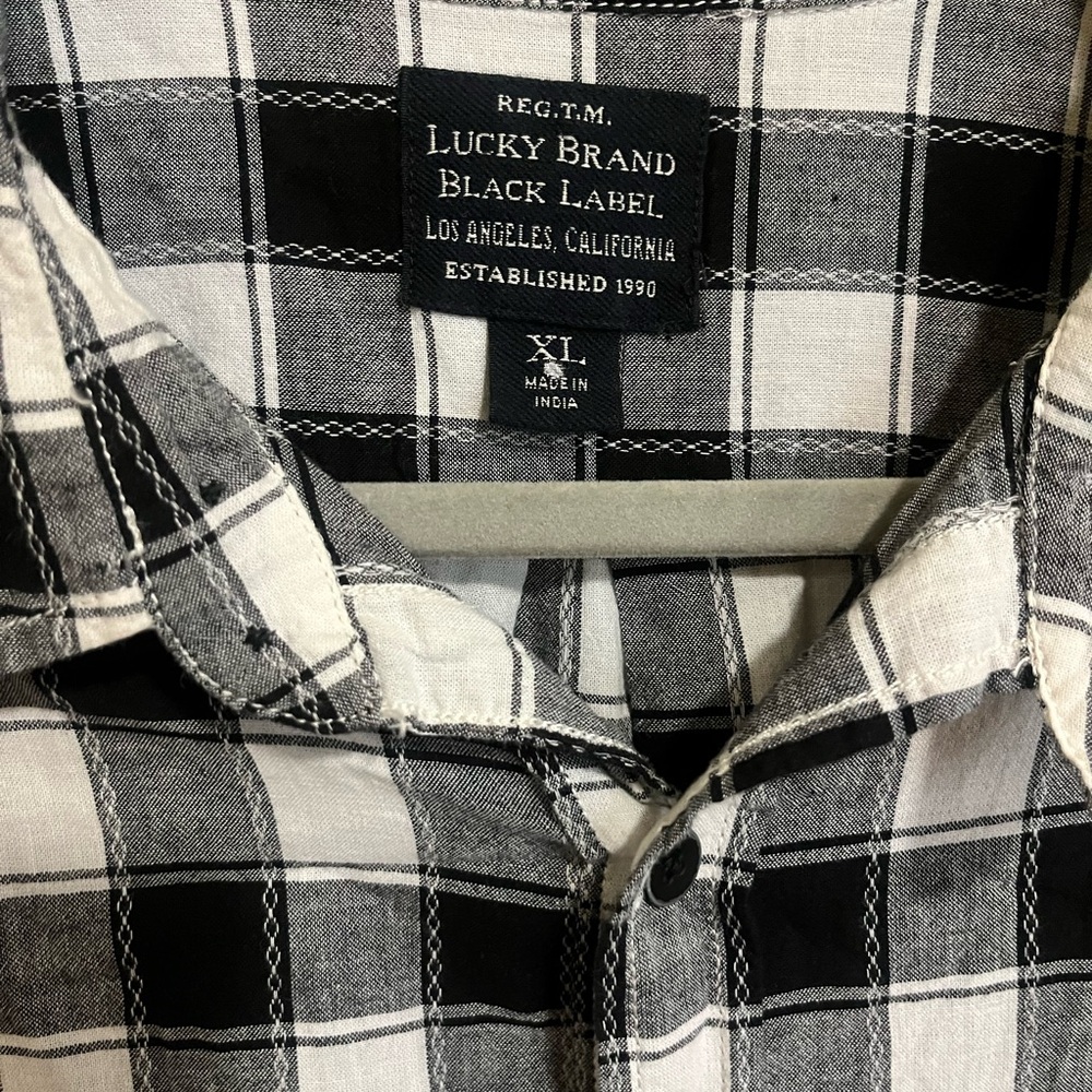 Lucky Brand Black Label Plaid Button Down Men’s Shirt Size XL - Picture 2 of 2